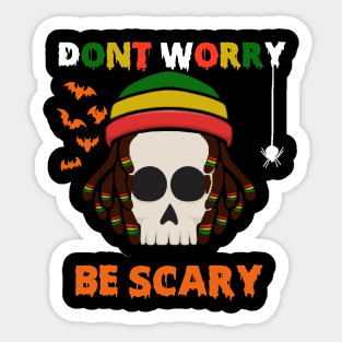 Funny Skull Skeleton Halloween Reggae costume Gift Sticker